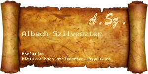 Albach Szilveszter névjegykártya